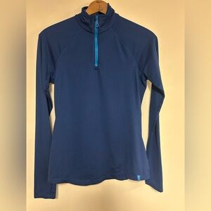 Mountain Hardwear Women’s Base Layer Blue Mock Zip-neck Size S Running Hiking